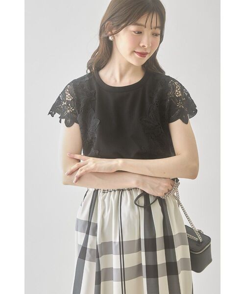 【新品・近日処分】トップス レース袖 ブラック