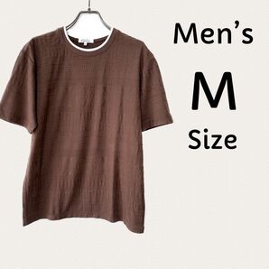 メンズ Tシャツ 半袖 M 丸襟 重ね着 カットソー トップス おしゃれ デート カジュアル