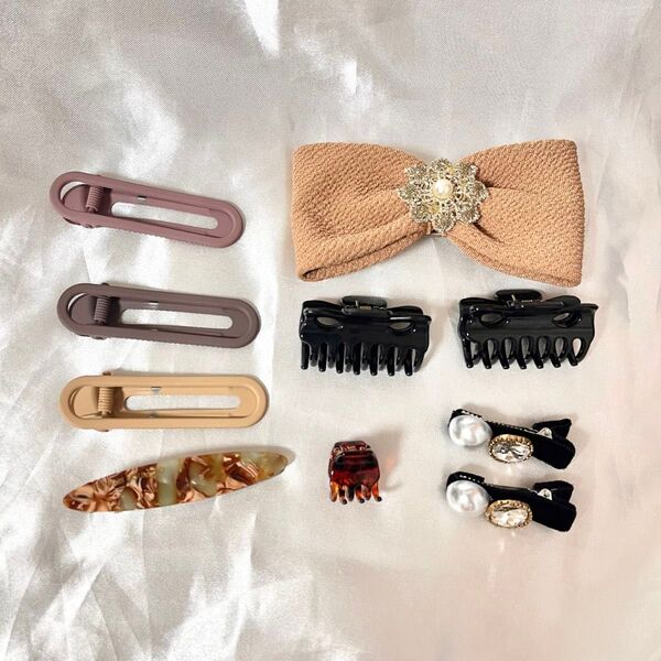 ヘアアクセサリー リボン ヘアピン お洒落 ヘアアレンジ 10個セット 髪留め 髪飾り