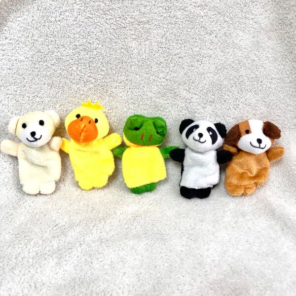 指人形 動物 知育 幼児 おままごと ベビー 5個セット