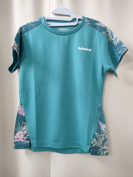 新品アドミラル2025春夏最新作レディースМ【ショルダーラインフラワーTEE】グリーン(ATLA514)