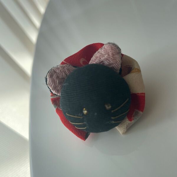 猫 小物 和風 ちりめん 黒猫 和風小物