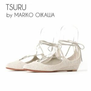  полная распродажа новый товар не использовался TSURU by MARIKO OIKAWAtsurubaima Rico o кальмар wa гонки выше туфли-лодочки Gina оттенок бежевого 36 23cm