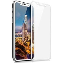 iPhone X 専用ガラスフィルム 3Dラウンドエッジ加工 3D Touch対応 飛散防止処理 強化ガラス　全面的に保護[白色]_画像1