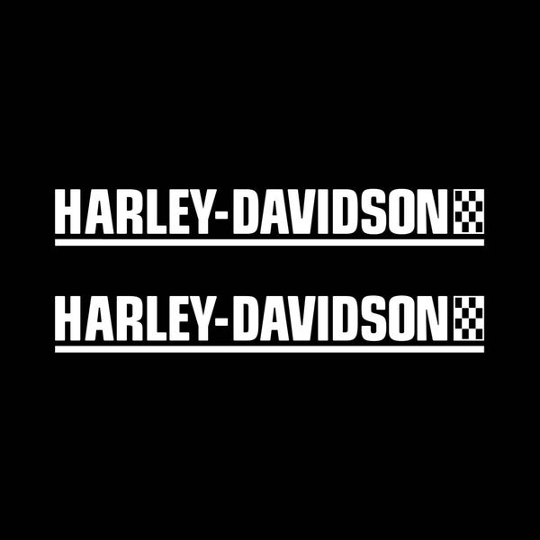 Harley-Davidson デカール ホワイト 2枚セット チェッカーフラッグ ハーレーダビッドソン ステッカー