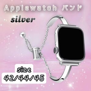 Apple Watch バンド シンプル シルバー 42/44/45