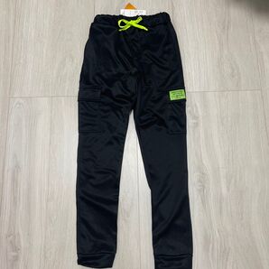 150cm トリコット裏起毛カーゴパンツ 男の子 ロングパンツ 黒色
