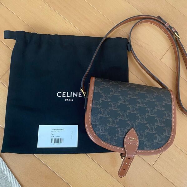 celine/セリーヌ ミディアム フォルコ バッグ / トリオンフキャンバス & カーフスキン ショルダーバッグ
