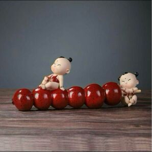 中国 置物 オーナメント 童子 子供 子ども さんざし飴 サンザシあめ