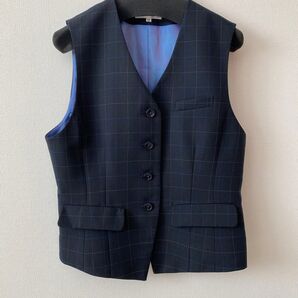 事務服ベスト ネイビー チェック 2着セット