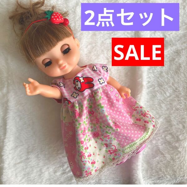 SALE☆ 2点セット ハンドメイド メルちゃん 服 ヘアーアクセ ソラン レミン お洋服 更に 2点目から150円引き!!