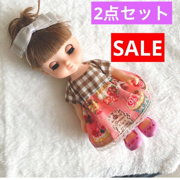 SALE☆ 2点セット ハンドメイド メルちゃん 服 ヘアーアクセ ソラン レミン お洋服 更に 2点目から150円引き!!