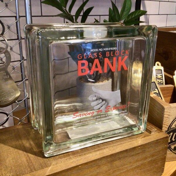 新品 ガラス ブロック バンク 貯金箱 ダルトン インテリア 雑貨 小物