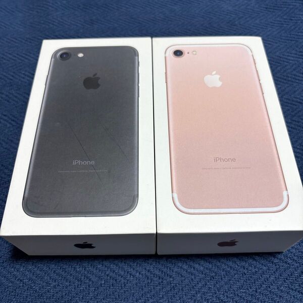 iPhone7 箱のみ ピンクと黒 2個組 ピン シール付 Apple