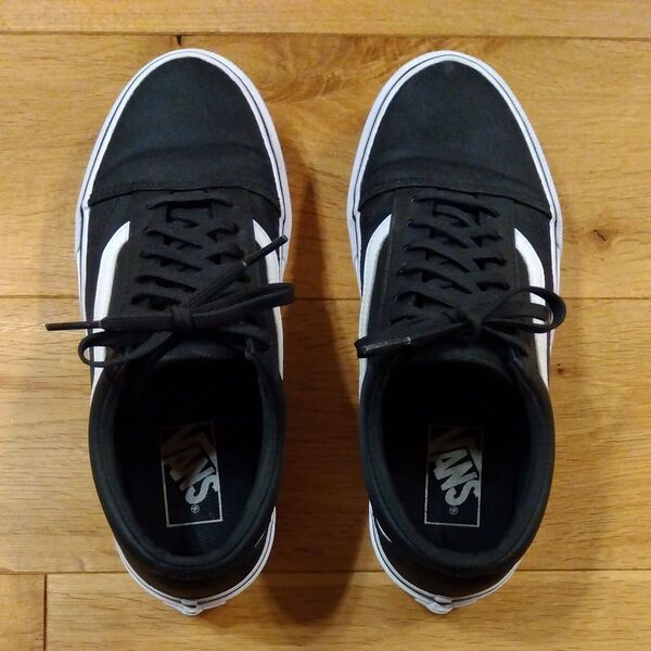 VANSヴァンズスニーカーOLDSKOOLオールドスクール V36CF COATED/C BLACK/WHITE 黒白 23cm