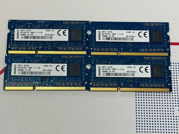 King ston 4GB 1Rx8 PC3L -12800S-11-12-B3 4枚セット