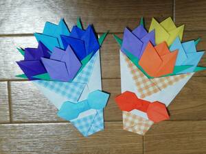  быстрое решение есть!!* оригами тюльпан. букет ×2* оригами * стена поверхность украшение * ручная работа 2.