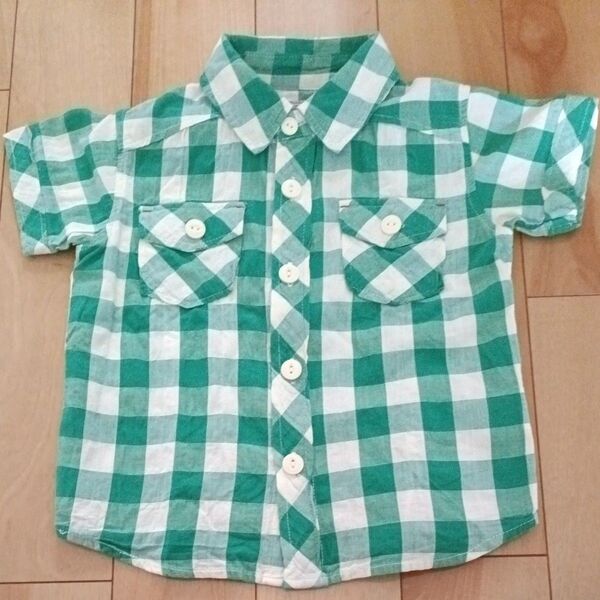 ⑩100サイズ F.O.KIDS チェック柄半袖シャツ