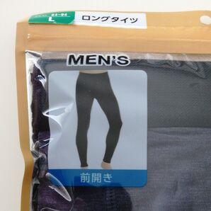 【新品】FIBERHEAT ファイバーヒートロングタイツL(ウエスト84〜94)(身長175〜185)前開き 紺色