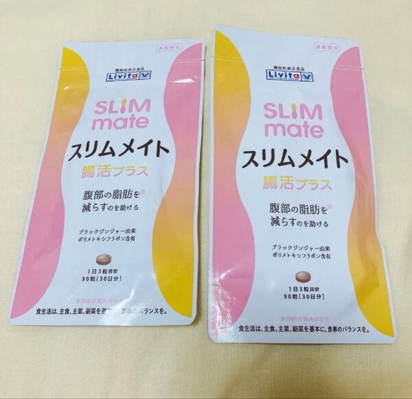 リビタ スリムメイト 腸活プラス 90粒入 30日分 2セット 大正製薬 機能性表示食品 サプリメント サプリ 脂肪 お通じ