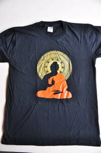 【新品】◆ブッダTシャツ◆仏陀◆在庫サイズ36・40・44・46　黒　TT-R