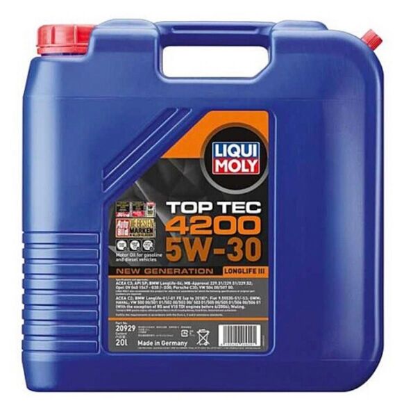 20929(リキモリ)トップテック4200 SP5W30 20Lエンジンオイル ガソリン.ディーゼル兼用送料無料(沖縄.離島を除く