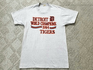 美品 80s 84年 USA製 screenstars DETROIT TIGERS WORLD CHAMPIONS Tシャツ 杢グレー M タイガース MLB アメリカ製 ビンテージ