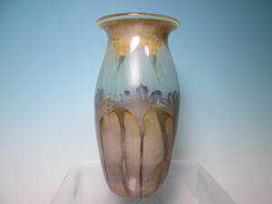 ☆ドイツ製 Vera Walhre 美しい手描き花紋の花瓶 飾り瓶 H18,3cm