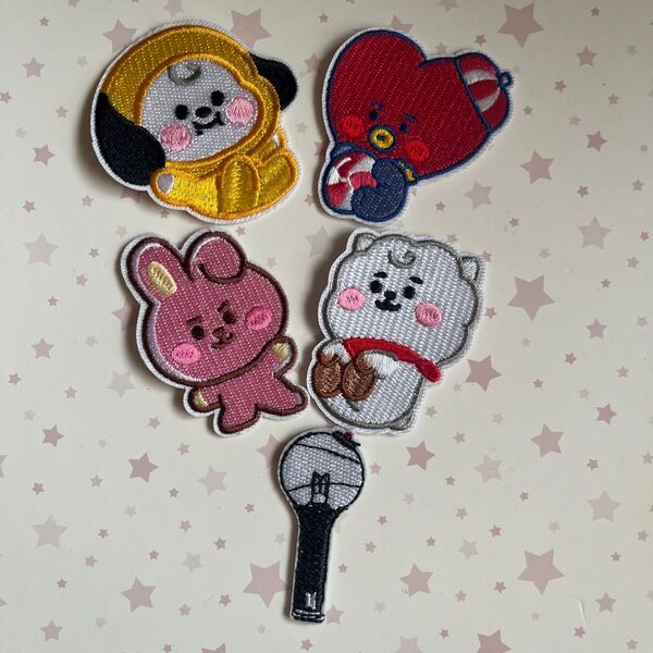 BT21 RJ CHIMMY TATA COOKY アミボム ワッペン BTS