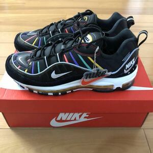 NIKE AIR MAX 98 PRM ナイキ エアマックス98 プレミアム スニーカー ブラック マルチ US8.5 26.5cm 国内正規品 新品未使用 レア 復刻 限定