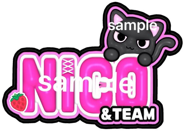 &TEAM ニコラス ぷっくり ネームボード いちご ネムボ エンティーム