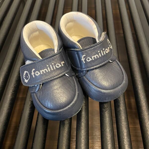 familiar ネイビー レザー ファーストシューズ