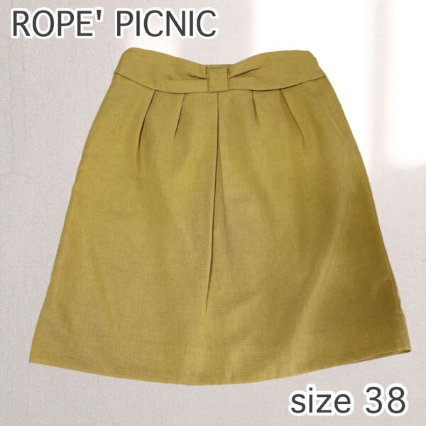 ROPE' PICNIC ロペピクニック リボン 膝丈 タイトスカート イエロー サイズ38
