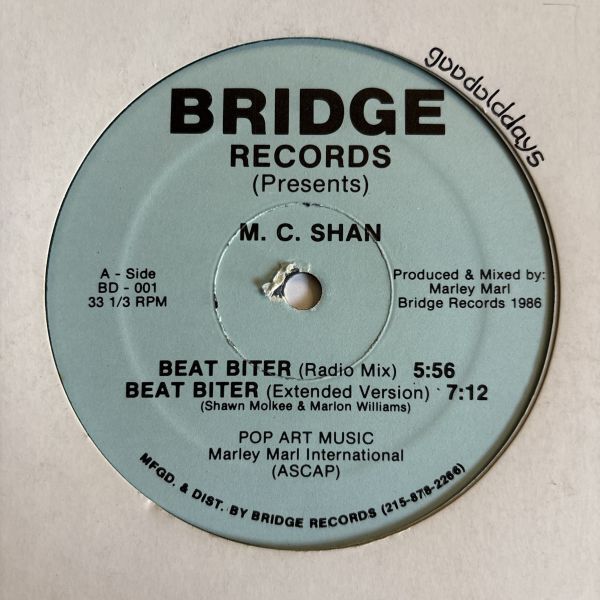 M. C. Shan - Beat Biter / The Bridge (USオリジナル/ミドル/オールドスクール/1stプレス)