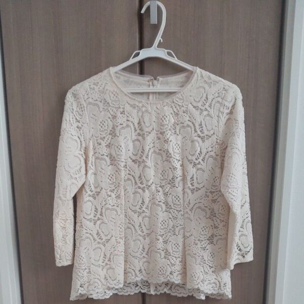 【美品】ROPE レースカットソー(アイボリー)