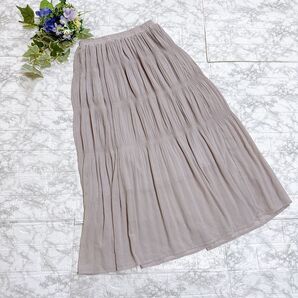 【公式サイト完売】アールピーエス ライトグレー マジョリカ ロング スカート