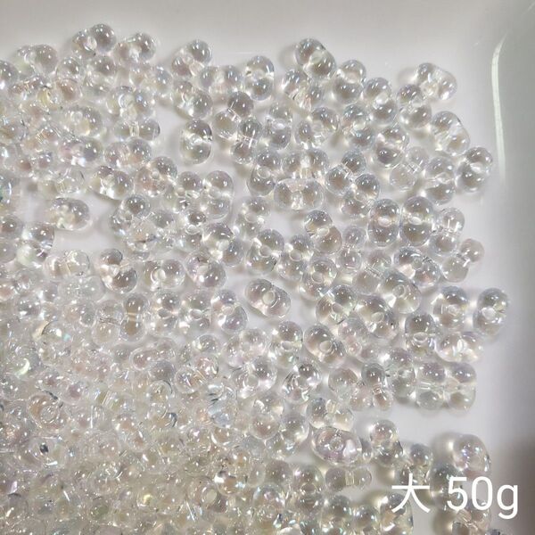 チェコビーズ ファルファーレ 大3.2x6.5mm クリスタルレインボー 50g