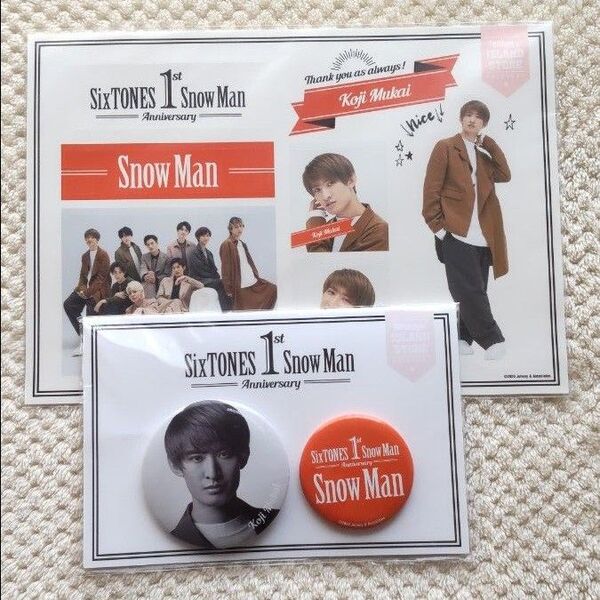 Snow Man 向井康二 Johnnys ISLAND STORE 1st Anniversary 缶バッジ&ステッカーセット