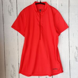 レディース パタゴニア Tシャツ スポーツウェア ジャージ ハーフジップ 赤XS