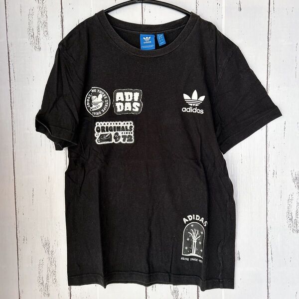 超激レア★入手困難 アディダス Tシャツ クルーネック 旧ロゴ ブラック M