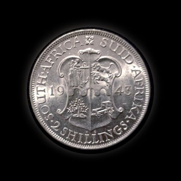 南アフリカ 2シリング銀貨 1943年