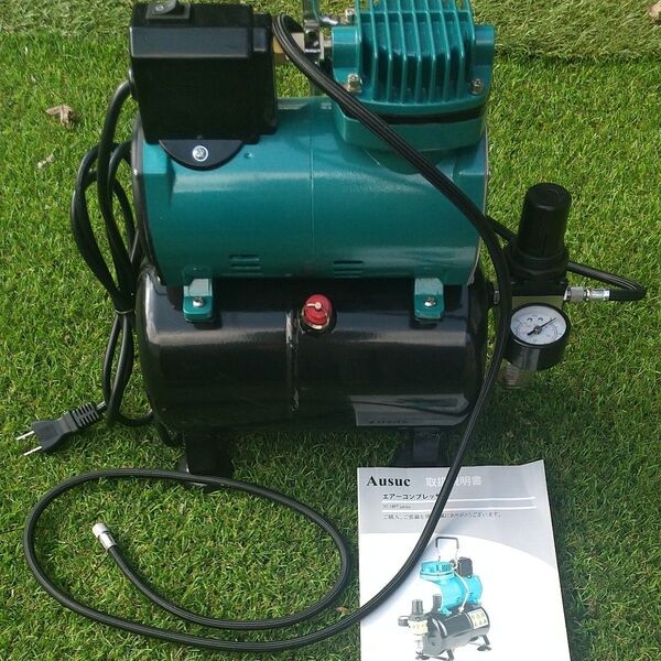 Ausuc エアコンプレッサー オイルレス 100V 3L 塗装