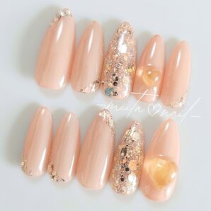ネイルチップ オーダーチップ ワンホンネイル キラキラ【3】
