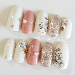 ネイルチップ オーダーチップ フラワーネイル お花ネイル【25】