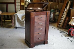  tree. drawer shelves / drawer 5 cup /5 step chest /.. chest of drawers V. pavilion furniture Showa Retro Taisho .. drawer unit antique exhibition pcs store furniture 