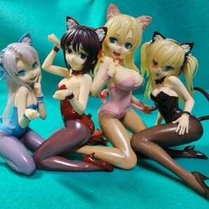 僕は友達が少ない フィギュア 4体セット キャットコスチューム ジャンク品 箱なし 美少女 はがない 羽瀬川小鳩 柏木星奈