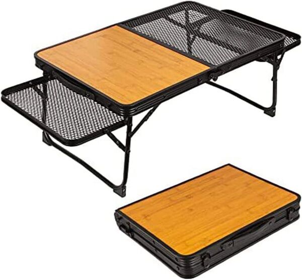 CHANODUGOUTDOOR 2WAYハーフメッシュテーブルプラス アウトドアテーブル バーベキューテーブル タフライトテーブル