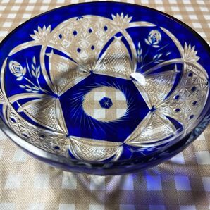 江戸切子 青被硝子 伝統工芸品 器