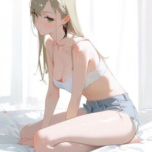 AI生成生写真 ブラトップとショートパンツのセクシー美女