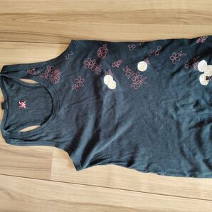クロップドヘッズ タンクトップ 刺繍 桜